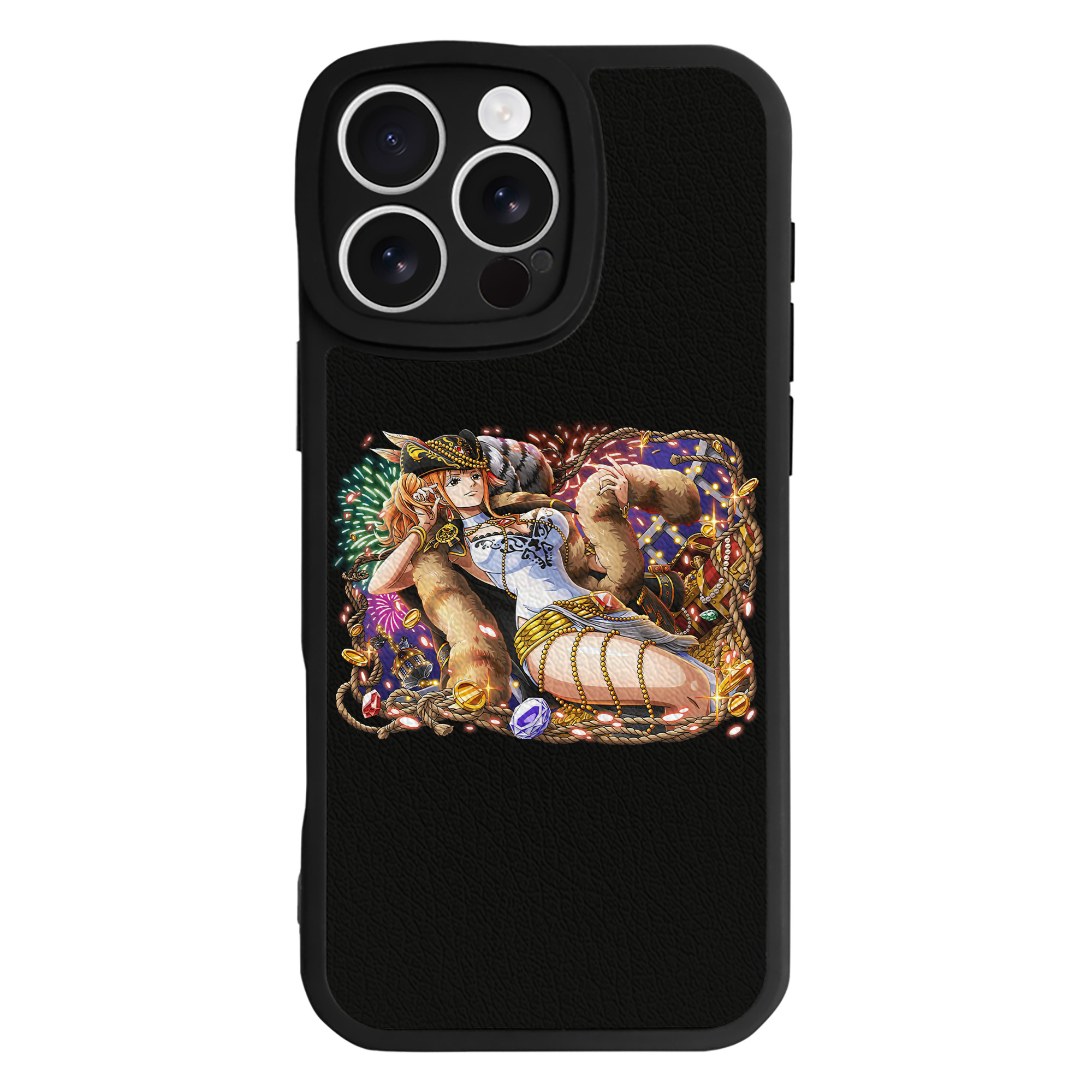 （画像用） ワンピース ナミ ONE PIECE Nami 【iPhone 16シリーズ対応】シリコンスマホケース（レザー調） 材質：シリコン